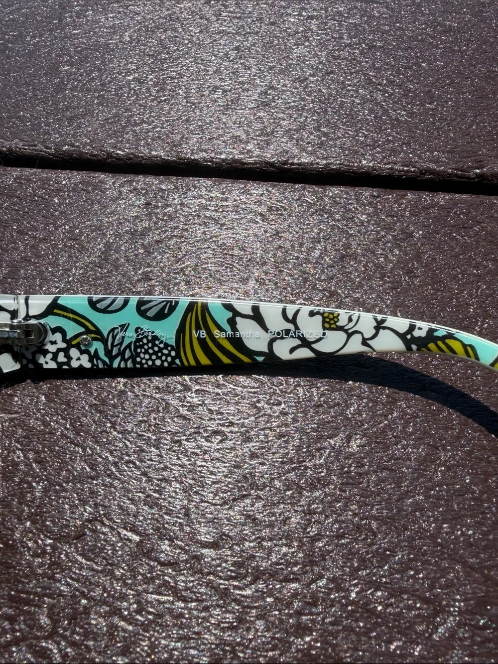 Vera Bradley Black Sunglasses with Soft Pouch and Turquoise Floral Hard Case
